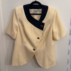 Kasper Navy and Cream Blazer